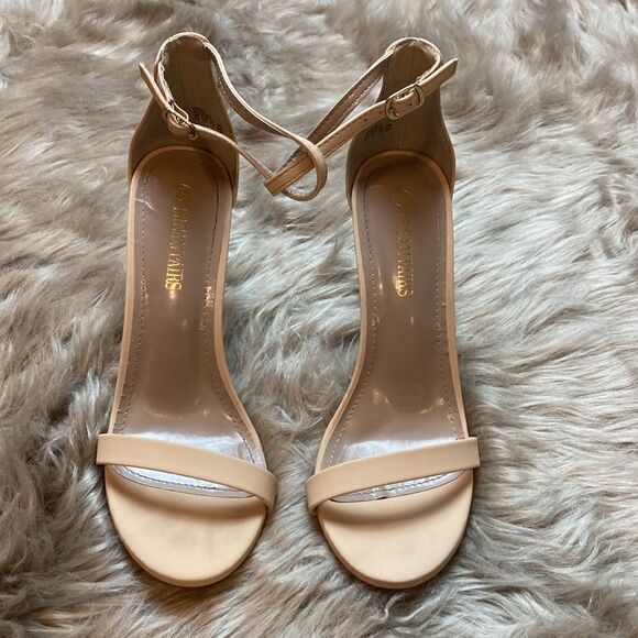 DREAM PAIRS Karrie High Stiletto Pump Heeled Open Toe Ankle Strap Nude Sandals - Picture 3 of 14
